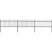 vidaXL Gartenzaun mit Speerspitze Stahl 504 x 80 cm Schwarz