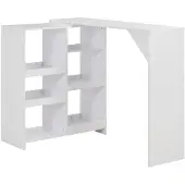 vidaXL Bartisch mit Beweglichem Regal Weiß 138x39x110 cm