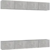 vidaXL TV-Schränke 4 Stk. Betongrau 100x30x30 cm Holzwerkstoff