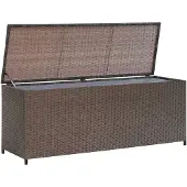 vidaXL Garten-Auflagenbox Braun 120x50x60 cm Poly Rattan