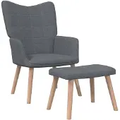 vidaXL Relaxsessel mit Hocker Dunkelgrau Stoff