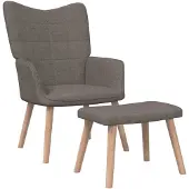 vidaXL Relaxsessel mit Hocker Taupe Stoff