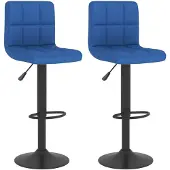 vidaXL Barhocker 2 Stk. Blau Stoff