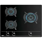 Teka GBC 63010, Schwarz, Integriert, 60 cm, Gaskochfeld, Glas, 3 Zone(n)