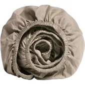 Yumeko Spannbettlaken Baumwollsatin 180x210 Braun - Eco, Bio & Fairtrade