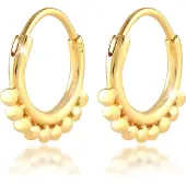 Elli Ohrringe Creolen Hänger Kugeln Trend Blogger 925 Silber Elli Gold