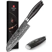 Xinzuo - Damast Santoku-Messer - B20 Ya Serie