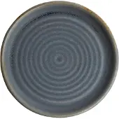 Olympia Canvas runder Teller mit schmalem Rand granit-blau 18cm