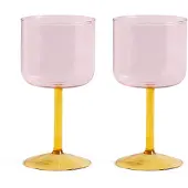 HAY - Tint Weinglas - 2er-Set (Rosa & Gelb)