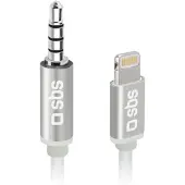 SBS TEADAPTIPJACK35W Audio-Kabel 1 m 3.5mm Lightning Weiß