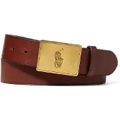 Ralph Lauren für Herren. 405691693002 Ledergürtel mit brauner Pferdeschnalle (34), Lässig