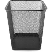 D.Rect Papierkorb 110784, schwarz, quadratisch, aus Metalldraht, 18 Liter