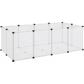 vidaXL Kleintierkäfig Transparent 144x74x46,5 cm PP und Stahl