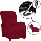 vidaXL Relaxsessel Elektrisch Weinrot Samt