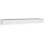 vidaXL Kaninchenkäfig 5 Paneele 541x109x54 cm Verzinktes Eisen