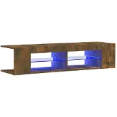 vidaXL TV-Schrank mit LED-Leuchten Räuchereiche 135x39x30 cm