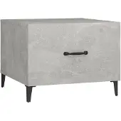 vidaXL Couchtisch mit Metallbeinen Betongrau 50x50x40 cm
