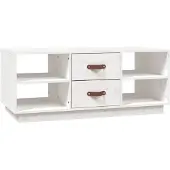 Super Merchant Couchtisch Weiß 100x50x41 cm Massivholz Kiefer