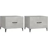 vidaXL Couchtische mit Metallbeinen 2 Stk. Betongrau 50x50x40 cm