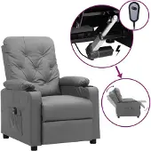 vidaXL Relaxsessel Elektrisch Grau Kunstleder