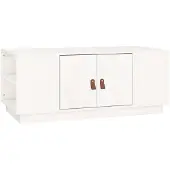 vidaXL Couchtisch Weiß 100x50x41 cm Massivholz Kiefer