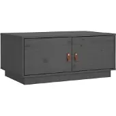 vidaXL Couchtisch Grau 80x50x35 cm Massivholz Kiefer