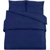 vidaXL Bettwäsche-Set Marineblau 260x240 cm Baumwolle