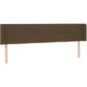 vidaXL Kopfteil mit Ohren Dunkelbraun 183x16x78/88 cm Stoff