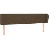 vidaXL Kopfteil mit Ohren Dunkelbraun 203x23x78/88 cm Stoff