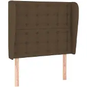 vidaXL Kopfteil mit Ohren Dunkelbraun 103x23x118/128 cm Stoff