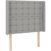 vidaXL Kopfteil mit Ohren Hellgrau 83x16x118/128 cm Stoff