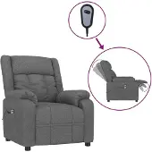 vidaXL Relaxsessel Elektrisch Dunkelgrau Stoff