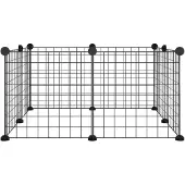 vidaXL 8-Panel-Haustierkäfig Schwarz 70x70x35 cm Stahl