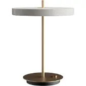 UMAGE Asteria Tischleuchte Nuance Mist - , Asteria Table, dimmbar, Grau, für Wohnzimmer, Aluminium, Design