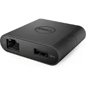 Dell USB-C - HDMI / VGA / Ethernet / USB 3.0, Schwarz, Kabelgebunden, USB 3.2 Gen 1 (3.1 Gen 1) Type-C, 10,100,1000 Mbit/s, Schwarz, 1920 x 1080 Pixel,
