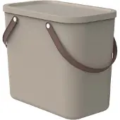 Rotho Aufbewahrungsbox mit Deckel 25L Albula - Kunststoffbox 40 x 23,5 x 34 cm - Stapelbox mit bequemen Griffen - Regalbox aus robustem Kunststoff