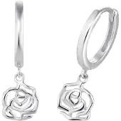 Amor Creolen für Damen, 925 Sterling Silber | Rose amor Silber