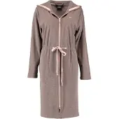 Cawö Bademantel 821 Kapuze & Reißverschluss Beige Damen-S