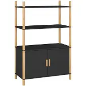 vidaXL Highboard Schwarz 80x40x121 cm Holzwerkstoff