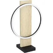 Eglo LED Tischlampe Boyal, Tischleuchte aus Holz, Metall, Kunststoff, Nachttischlampe in Natur, Schwarz, Weiß, Wohnzimmerlampe, mit Schalter, warmweiß