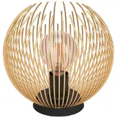 Eglo VENEZUELA Tischleuchte Tischbeleuchtung - H22,5 x Ø23,5 cm - schwarz, gold - 1X40W exkl. - IP20