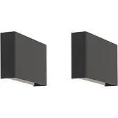 QAZQA - Modern 2er-Set moderne Wandleuchten schwarz - OtanI 4-flammig I Wohnzimmer I Schlafzimmer - Aluminium Rechteckig - LED geeignet G9
