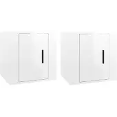 vidaXL TV-Wandschränke 2 Stk. Hochglanz-Weiß 40x34,5x40 cm