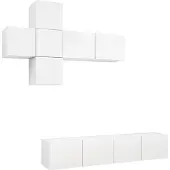 vidaXL 7-tlg. TV-Schrank-Set Weiß Holzwerkstoff