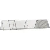 vidaXL Kaninchenkäfig Grau 403,5x80,5x71 cm Verzinkter Stahl