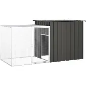 vidaXL Hühnerkäfig Anthrazit 200x91x100 cm Verzinkter Stahl