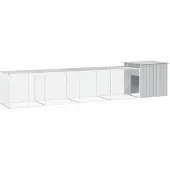 vidaXL Hühnerkäfig Grau 500x91x100 cm Verzinkter Stahl