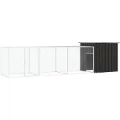 vidaXL Hühnerkäfig Anthrazit 400x91x100 cm Verzinkter Stahl