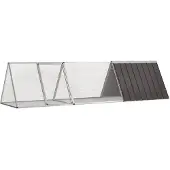 vidaXL Kaninchenkäfig Anthrazit 302,5x80,5x71 cm Verzinkter Stahl