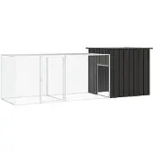 vidaXL Hühnerkäfig Anthrazit 300x91x100 cm Verzinkter Stahl